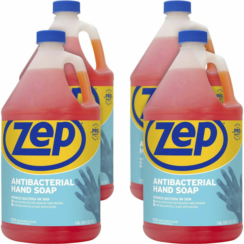 Zep Commercial Antimicrobial Hand Soap, Fresh Clean Scent, 1 gal, 4/Carton (ZPER46124CT) Case of 4