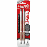 Sharpie S-Gel Pen, Black Ink, Rose Gold Metal Barrel, 0.7 mm Pen Point, Retractable, Gel-based, Writing, 2/Pack (SAN2194742) Pack of 2