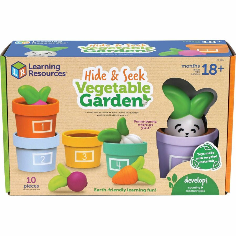 Learning Resources Hide and Seek Vegetable Garden, Theme/Subject: Fun, Learning, Skill Learning: Gardening, Memory, Counting, Critical Thinking, Color, 18 Month & Up, 10 Pieces, Multi (LRNLER3604) Each