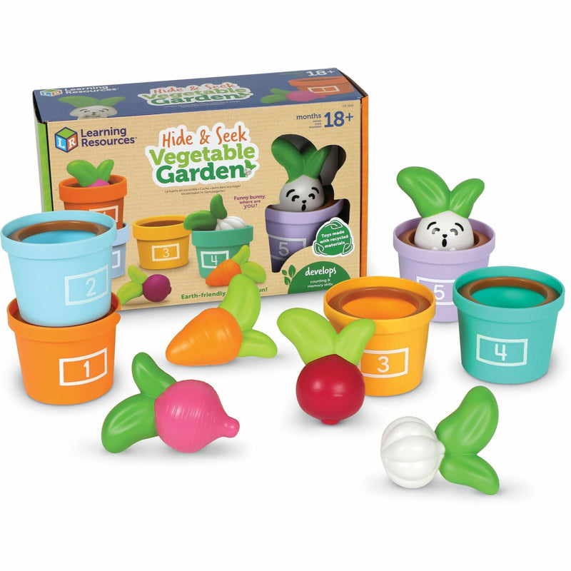 Learning Resources Hide and Seek Vegetable Garden, Theme/Subject: Fun, Learning, Skill Learning: Gardening, Memory, Counting, Critical Thinking, Color, 18 Month & Up, 10 Pieces, Multi (LRNLER3604) Each