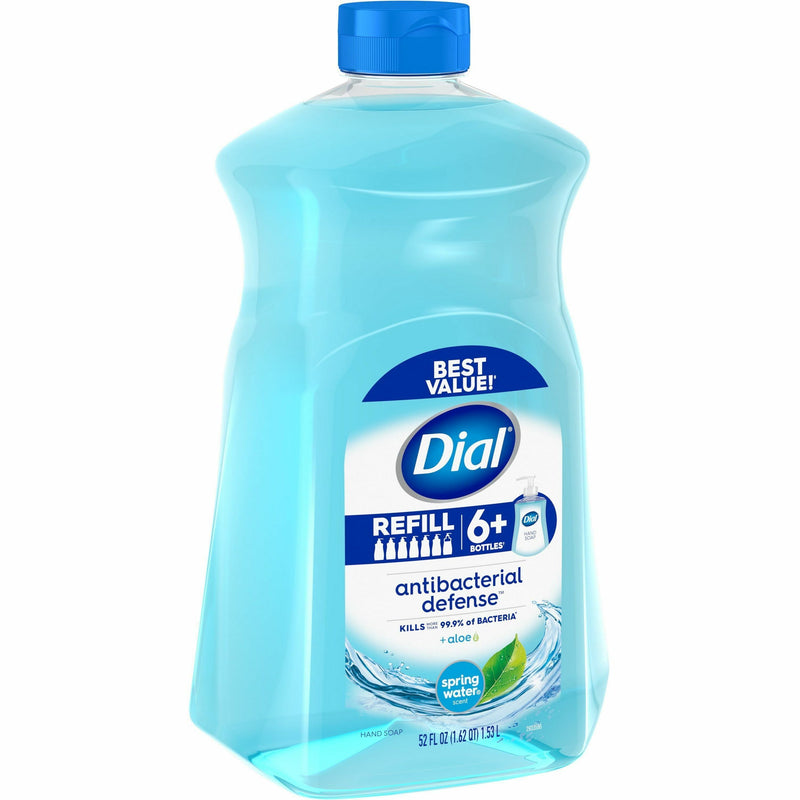 Dial Antibacterial Defense Liquid Hand Soap, Spring Water Scent, 1.63 quart, Bottle Dispenser, 3/Carton (DIA17010CT) Case of 3