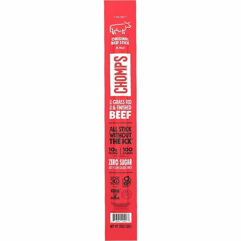 CHOMPS Chomplings Snack Sticks, Gluten-free, Original Beef Jerky, 1.15 oz, 24/Pack (CHSCO24) Pack of 24