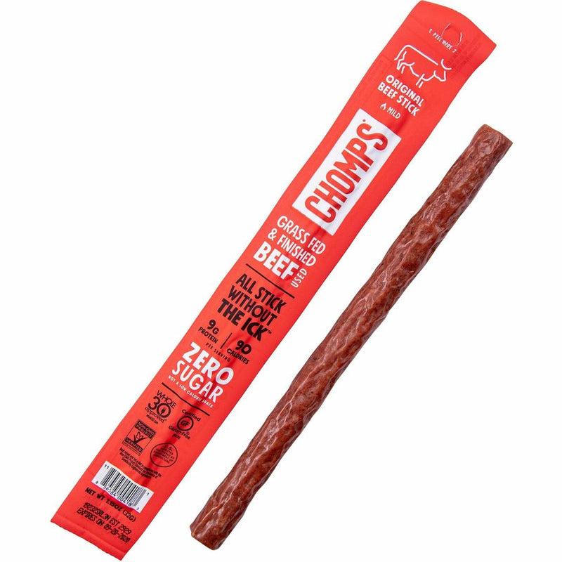 CHOMPS Chomplings Snack Sticks, Gluten-free, Original Beef Jerky, 1.15 oz, 24/Pack (CHSCO24) Pack of 24