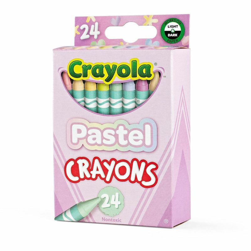 Crayola Regular Size Crayon Sets, Regular, For All Ages, Pastel, 24 Each (CYO521835) Each