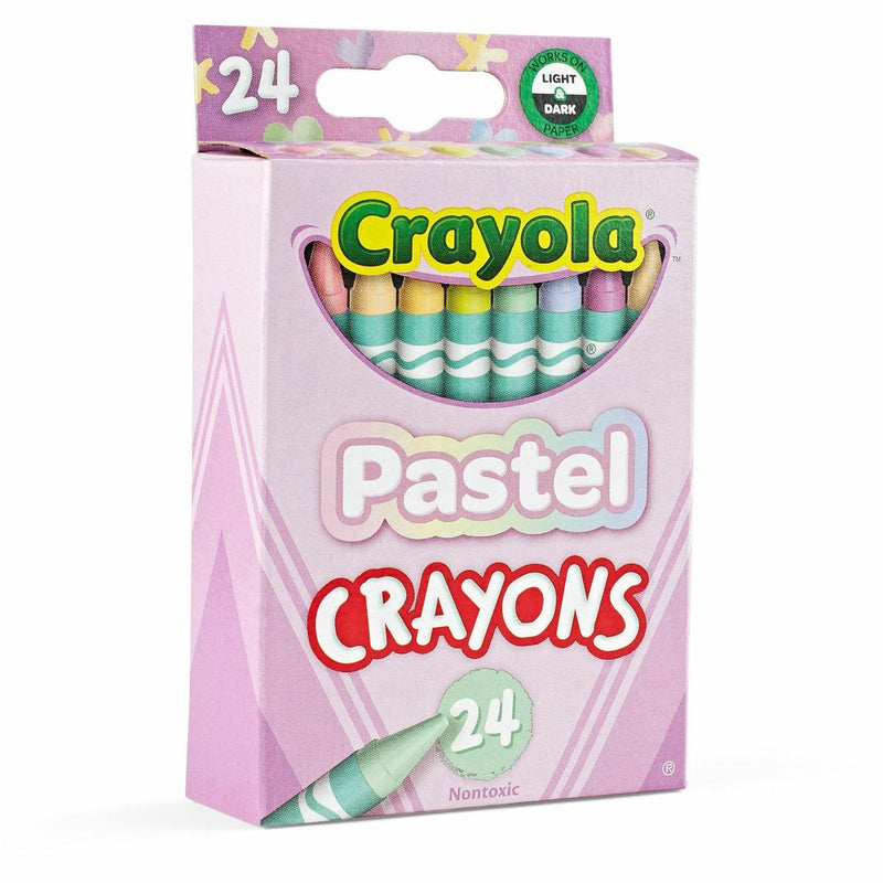 Crayola Regular Size Crayon Sets, Regular, For All Ages, Pastel, 24 Each (CYO521835) Each