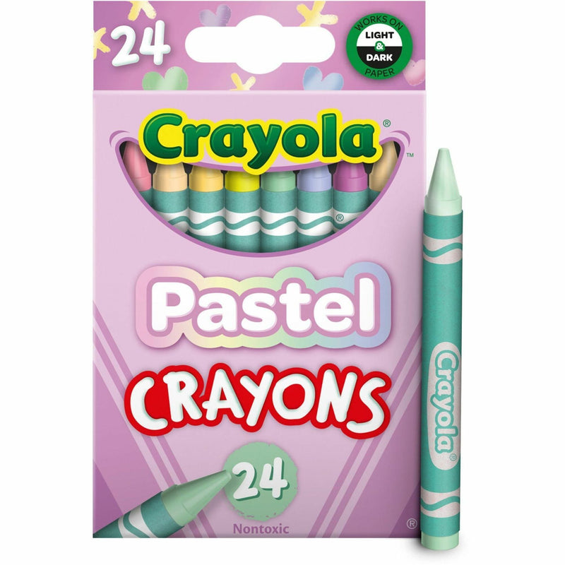 Crayola Regular Size Crayon Sets, Regular, For All Ages, Pastel, 24 Each (CYO521835) Each