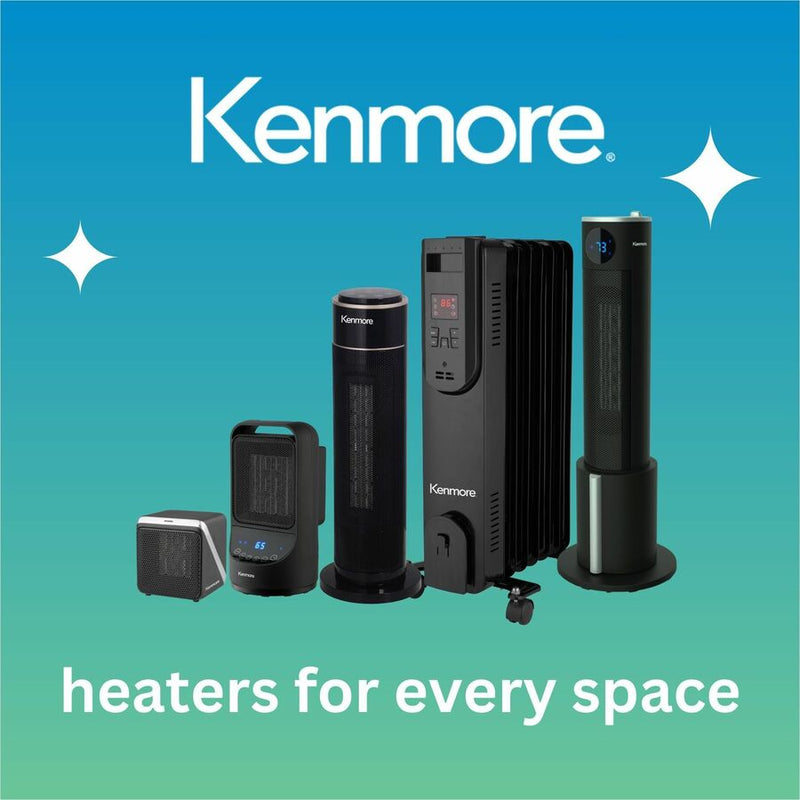 Kenmore 21" Oscillating Tower Heater, 2 x Heat Settings, Black (ESMKM65010BK) Each