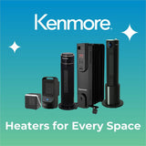 Kenmore 24" Oil-Filled Radiator Space Heater, Oil Filled, 1500 W, Black (ESMKM65019BK) Each