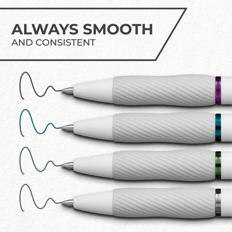 Sharpie S-Gel Pens, 0.7 mm Medium Pen Point, Rich Dark Ink, Gel-based, Pearl White Plastic Barrel, 4/Pack (SAN2206100) Pack of 4