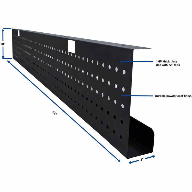 Lorell Invent Training Table Components, 66" Width x 3" Depth x 10" Height x 39.37 mil Thickness, Steel, Black (LLR60815) Each