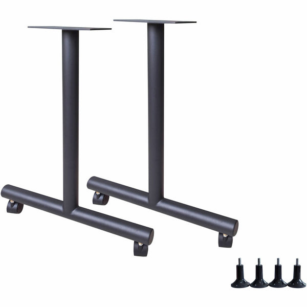 Lorell Invent Training Table Components, Black T-shaped Base, 2 Legs, 28.50" Height x 5" Width x 22" Depth, 2/Set (LLR60803) Set of 2