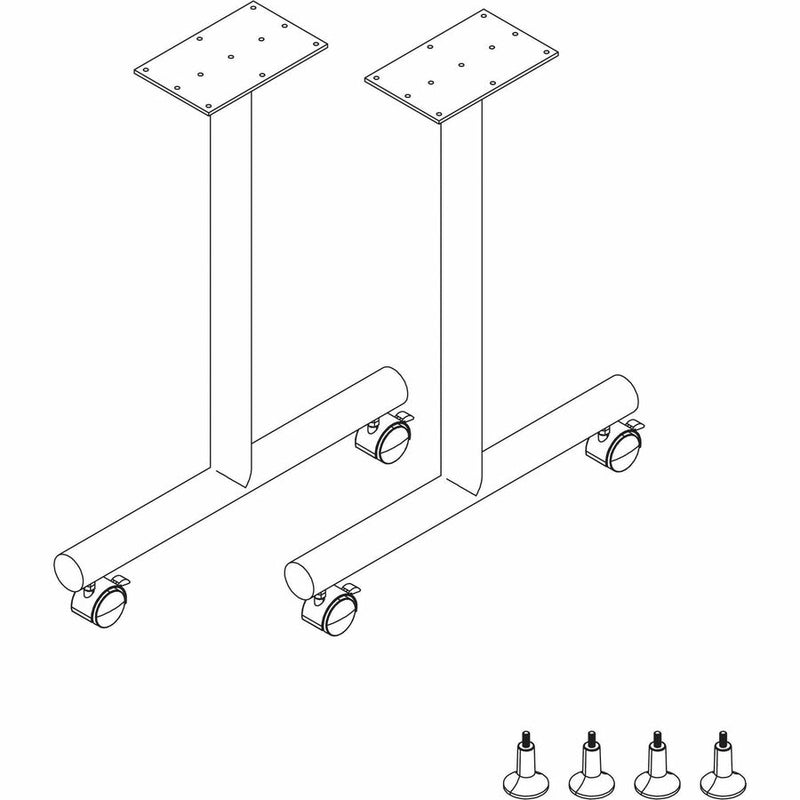 Lorell Invent Training Table Components, Black T-shaped Base, 2 Legs, 28.50" Height x 5" Width x 22" Depth, 2/Set (LLR60803) Set of 2