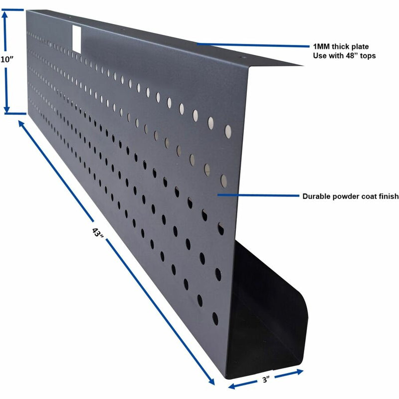 Lorell Invent Training Table Components, 42" Width x 3" Depth x 10" Height x 39.37 mil Thickness, Steel, Black (LLR60811) Each