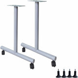 Lorell Invent Training Table Components, Silver T-shaped Base, 2 Legs, 28.50" Height x 5" Width x 22" Depth, 2/Set (LLR60802) Set of 2