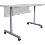 Lorell Invent Training Table Components, Silver T-shaped Base, 2 Legs, 28.50" Height x 5" Width x 22" Depth, 2/Set (LLR60802) Set of 2