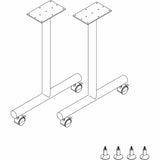 Lorell Invent Training Table Components, Silver T-shaped Base, 2 Legs, 28.50" Height x 5" Width x 22" Depth, 2/Set (LLR60802) Set of 2