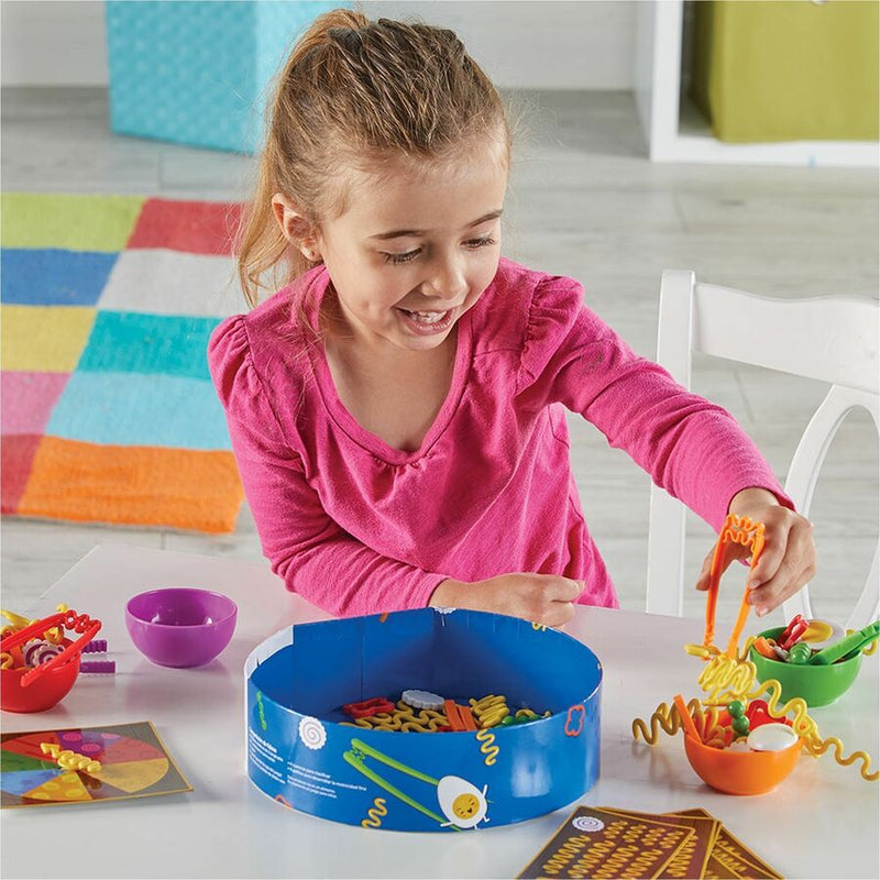 Learning Resources Noodle Knockout Fine Motor Game, Theme/Subject: Learning, Skill Learning: Fine Motor, Counting, Color, Color Recognition, 4 Year & Up, 67 Pieces, Multi (LRNLER5549) Each
