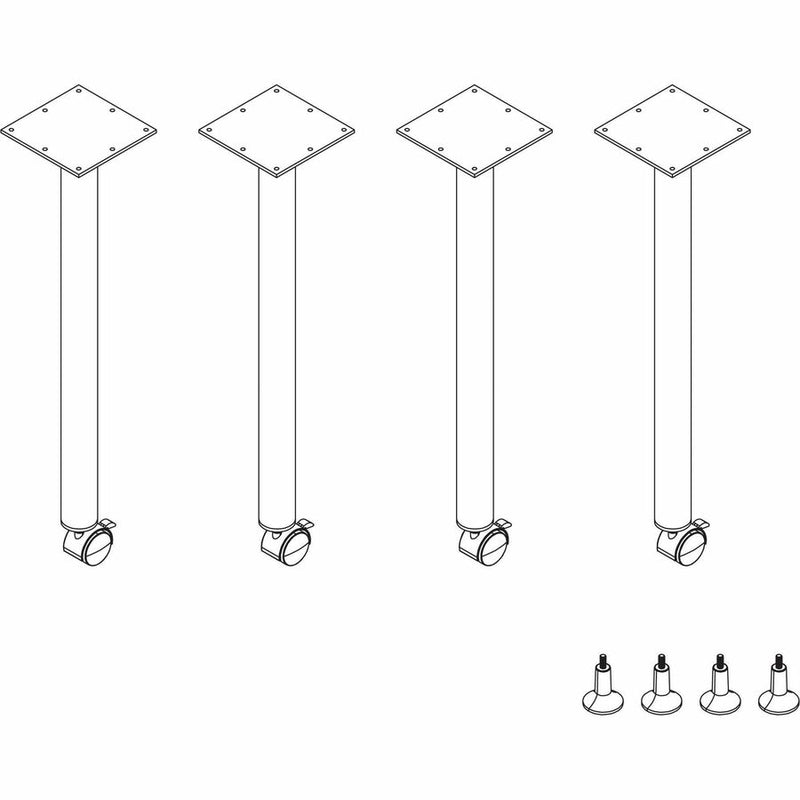 Lorell Invent Training Table Components, Black Post Leg Base, 4 Legs, 28.50" Height x 5.80" Width x 5.80" Depth, 4/Set (LLR60805) Set of 4