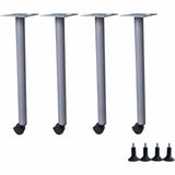 Lorell Invent Training Table Components, Silver Post Leg Base, 4 Legs, 28.50" Height x 5.80" Width x 5.80" Depth, 4/Set (LLR60804) Set of 4