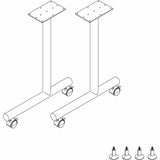 Lorell Invent Training Table Components, Silver C-leg Base, 2 Legs, 28.50" Height x 5" Width x 22" Depth, 2/Set (LLR60800) Set of 2