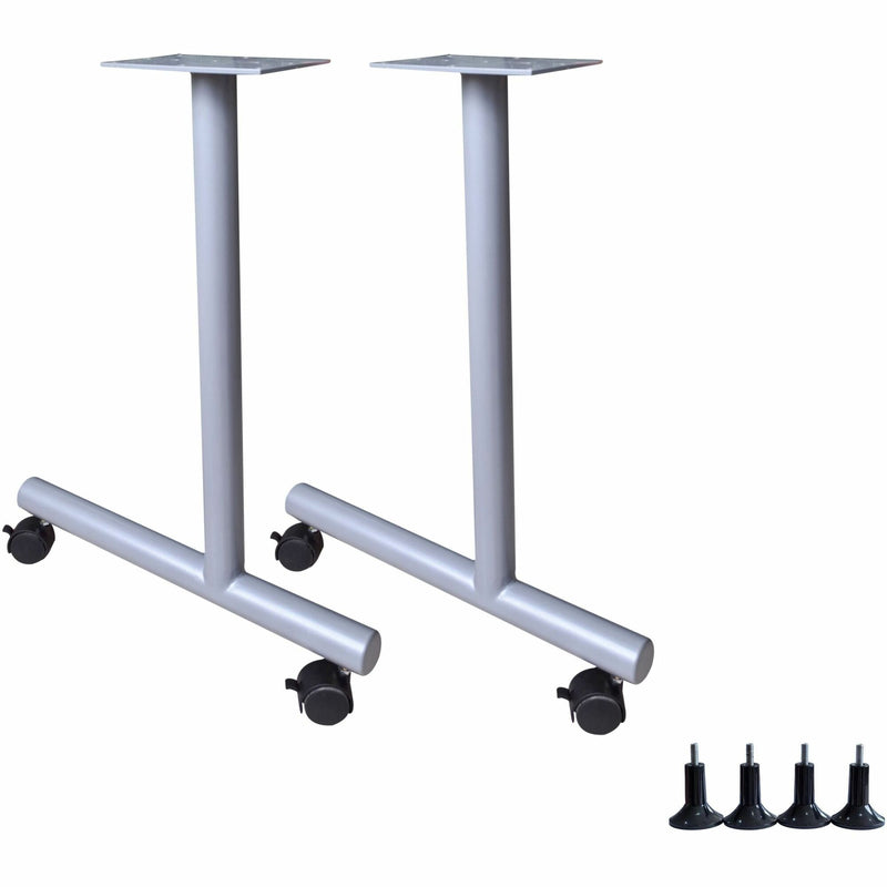 Lorell Invent Training Table Components, Silver C-leg Base, 2 Legs, 28.50" Height x 5" Width x 22" Depth, 2/Set (LLR60800) Set of 2