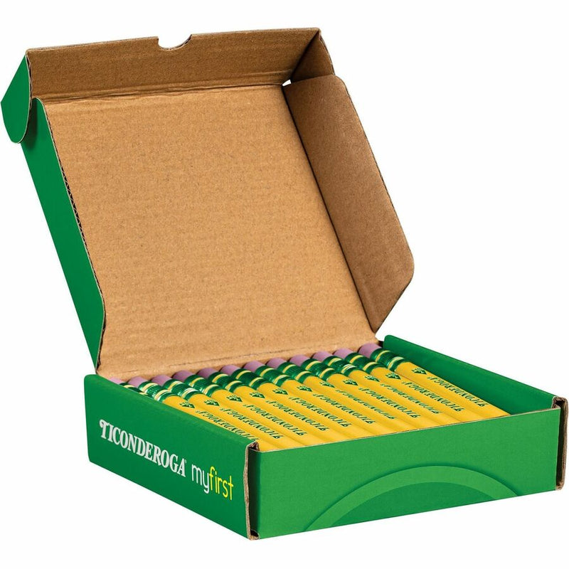 Ticonderoga My First Pencil w/Eraser, Graphite Lead, HB/#2, Broad Point, Yellow Barrel, 36/Pack (DIXX33136) Pack of 36