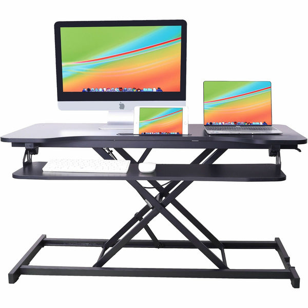 Rocelco Sit/Stand Desk Riser, 33 lb Load Capacity, 21.30" Height x 43" Width x 20.50" Depth (RCLRVADRB43) Each