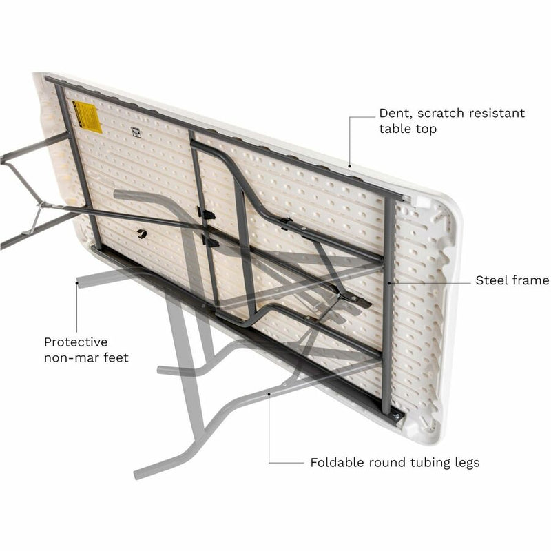 Iceberg Commercial Folding Table, 72" Table Top Length x 30" Table Top Width x 2" Table Top Thickness (ICE65523) Each