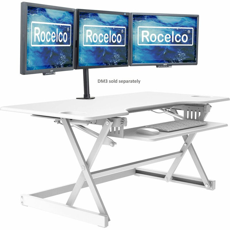 Rocelco Sit/Stand Desk Riser, 45 lb Load Capacity, 20" Height x 45.70" Width x 23.60" Depth (RCLRDADRW46) Each