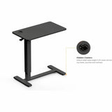 Kantek Mobile Pneumatic-Lift Side Desk/Table, Laminated Top, 15 lb Capacity, Height Adjustable, 28" Table Top Width x 15.70" Table Top Depth, Black (KTKSTS500B) Each