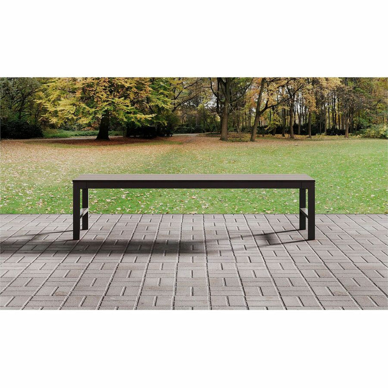 Lorell Faux Wood Outdoor Bench, 72" x 17.8" x 17.8", Gray (LLR42670) Each