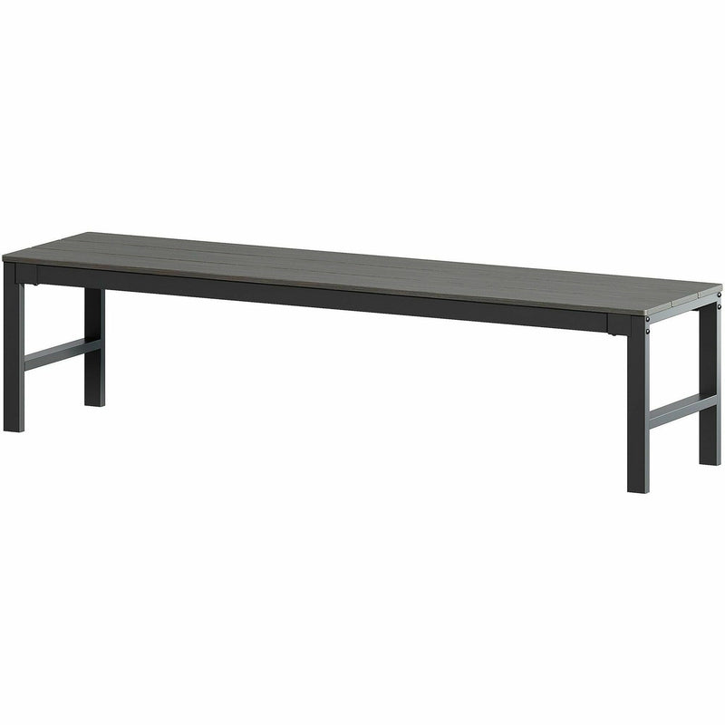 Lorell Faux Wood Outdoor Bench, 72" x 17.8" x 17.8", Gray (LLR42670) Each