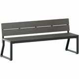 Lorell Faux Wood Outdoor Bench w/Backrest, 72" x 17.8" x 17.8", Gray (LLR42671) Each