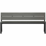 Lorell Faux Wood Outdoor Bench w/Backrest, 72" x 17.8" x 17.8", Gray (LLR42671) Each