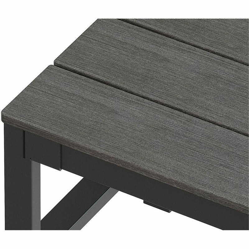 Lorell Faux Wood Outdoor Bench w/Backrest, 72" x 17.8" x 17.8", Gray (LLR42671) Each