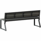 Lorell Faux Wood Outdoor Bench w/Backrest, 72" x 17.8" x 17.8", Gray (LLR42671) Each