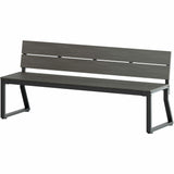 Lorell Faux Wood Outdoor Bench w/Backrest, 72" x 17.8" x 17.8", Gray (LLR42671) Each