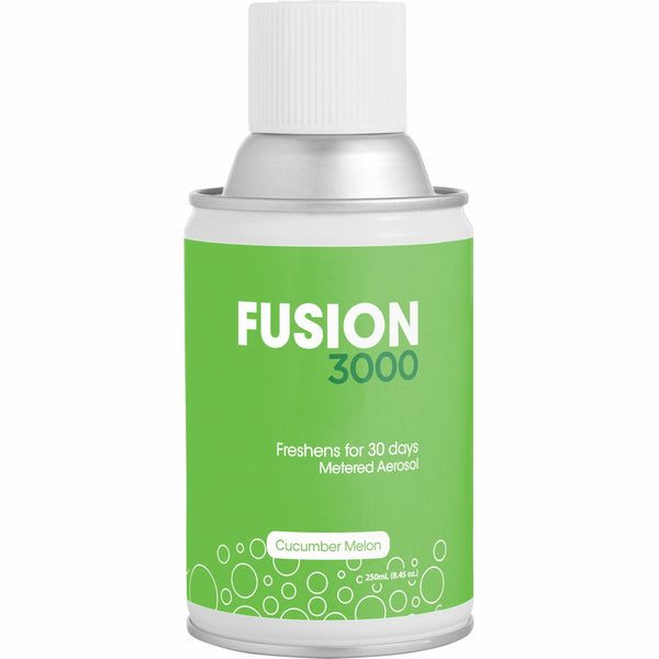 Fresh Products Fusion 3000 Metered Aerosols, 6000 ft³, Cucumber Melon, 30 Day, 12/Carton, Odor Neutralizer, VOC Compliant (FRSMAIRCM) Case of 12