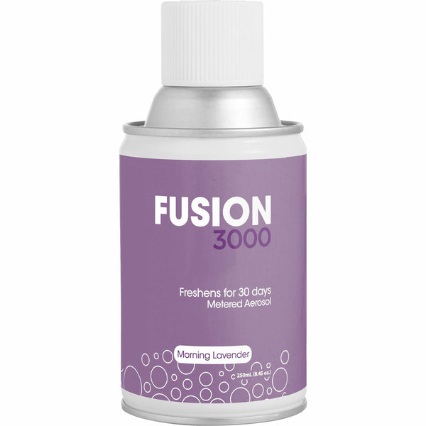 Fresh Products Fusion 3000 Metered Aerosols, 6000 ft³, Morning Lavender, 30 Day, 12/Carton, Odor Neutralizer, VOC Compliant (FRSMAIRLV) Case of 12