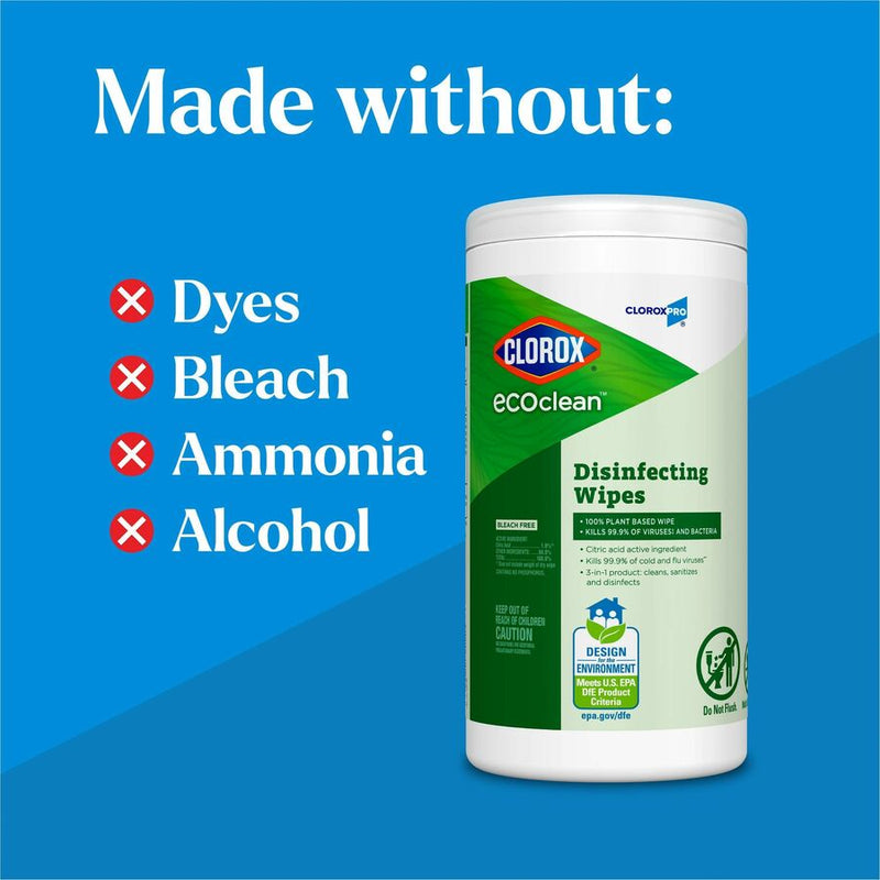 CloroxPro™ EcoClean Disinfecting Wipes, 75 Each (CLO60605) Each