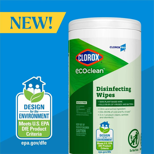 CloroxPro™ EcoClean Disinfecting Wipes, 75 Each (CLO60605) Each