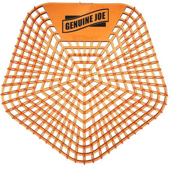 Genuine Joe Urinal Screens, Lasts upto 30 Days, Dual Sided Design, 10/Carton, Orange (GJO85187) Case of 10