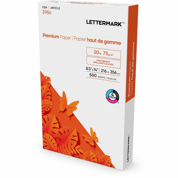 Lettermark Copy Paper, 96 Brightness, Legal, 8 1/2" x 14", 20 lb Basis Weight, White, 500 Sheets per Ream, 10/Carton (DMR3986) Case of 10