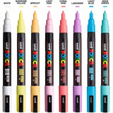 uniball™ POSCA Paint Marker, 0.9 mm Fine Bullet, 1.3 mm Marker Point, White, Yellow, Apricot, Pink, Lavender, Blue, Green Ink, Water Based, 8/Pack (UBCPC3M8CSOFT) Pack of 8