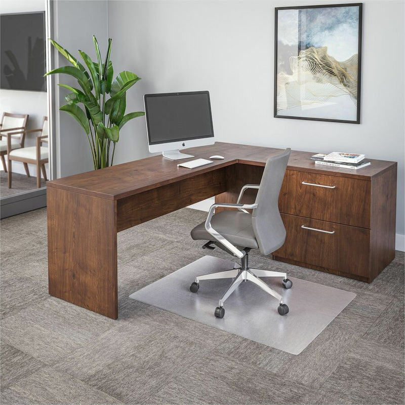 Deflecto SuperGrip Chairmat, Hard Floor, Carpet, Chair, 60" Length x 46" Width, Lip Size 25" Length x 12" Width, Vinyl, Clear (DEFCM23442FSPRC) Each