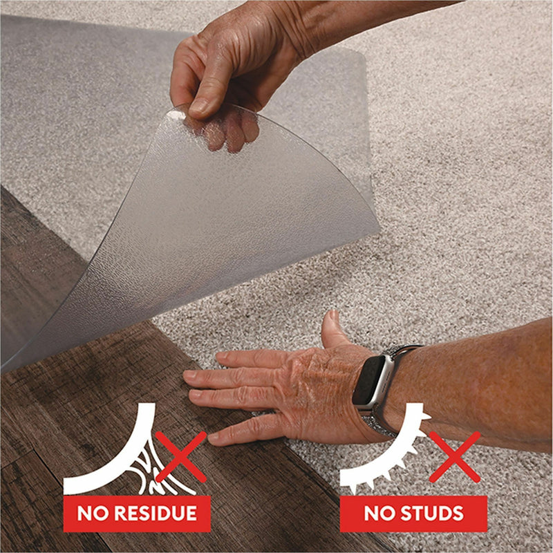 Deflecto SuperGrip Chairmat, 53" Length x 45" Width, Lip Size 25" Length x 12" Width, Vinyl, Clear (DEFCM23232SPRC) Each