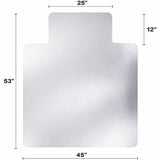 Deflecto SuperGrip Chairmat, 53" Length x 45" Width, Lip Size 25" Length x 12" Width, Vinyl, Clear (DEFCM23232SPRC) Each