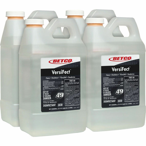 Betco VersiFect Disinfectant/Virucide Concentrate, 67.6 fl oz (2.1 quart), Fresh Scent, 4/Carton (BET38204700CT) Case of 4