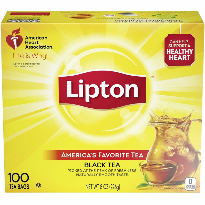 Lipton® Classic Tea Bags Black Tea Tea Bag, Black Tea, 1.2 oz Per Packet, 100 Teabag, 100/Box, 10/Carton (LIPTJL00291CT) Case of 10