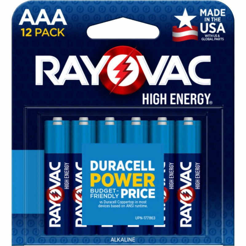 Rayovac High Energy Battery, AAA, 12/Pack (RAY82412T) Pack of 12